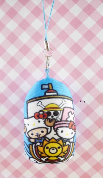 【震撼精品百貨】ONE PIECE&HELLO KITTY 聯名海賊王喬巴&凱蒂貓系列~鎖圈-藍沙包(海盜船)