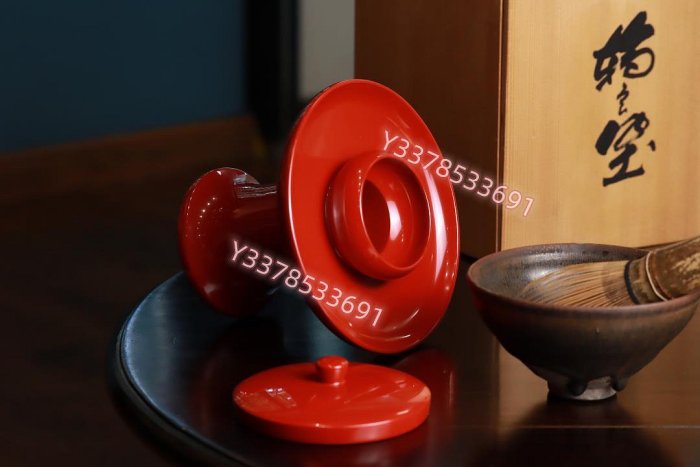 日本老漆器天目臺盞托茶道具茶托杯臺木胎大漆朱漆輪島涂日本中古品木胎