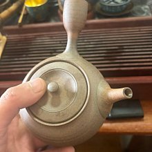 日本回流：常滑燒名家清水北條源二老北條作側把壺急須素燒容量400左右