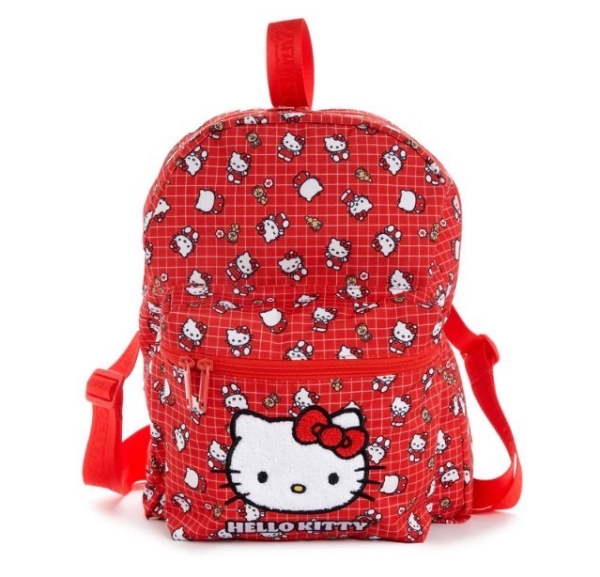 【震撼精品百貨】凱蒂貓 Hello Kitty~日本SANRIO三麗鷗 KITTY經典紅後背包-格子*15536