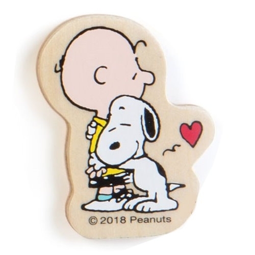 asdfkitty*SNOOPY史努比 擁抱 木製磁鐵 冰箱貼 裝飾磁鐵-日本正版商品