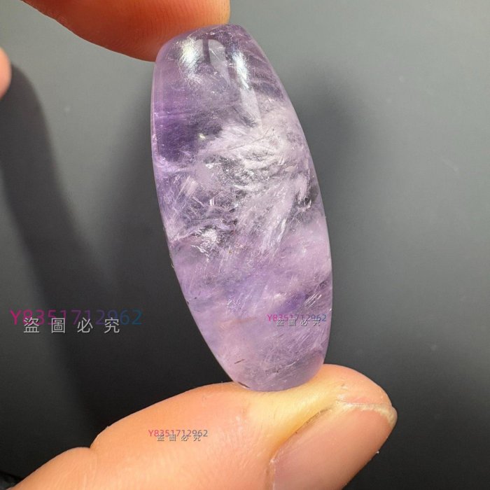 瑪瑙純天然紫色水晶天珠尺寸35x16 m m 舊藏古董古玩二手【無遠弗屆