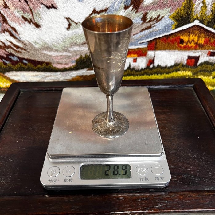 純銀高腳杯高度10cm 口徑3.5cm 重量28.9g 【一】本店商品滿，（，地區
