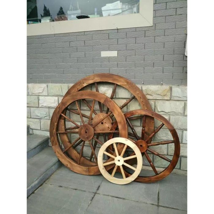 碳化防腐木輪子車輪復古掛件酒吧會所壁掛牆面背景實木仿古裝飾品