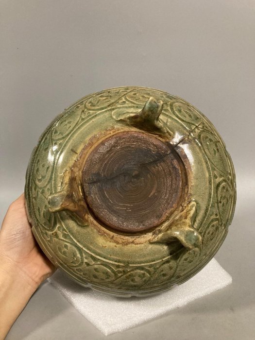 龍泉窯香爐三足爐窯裂修復舊貨| Yahoo拍賣