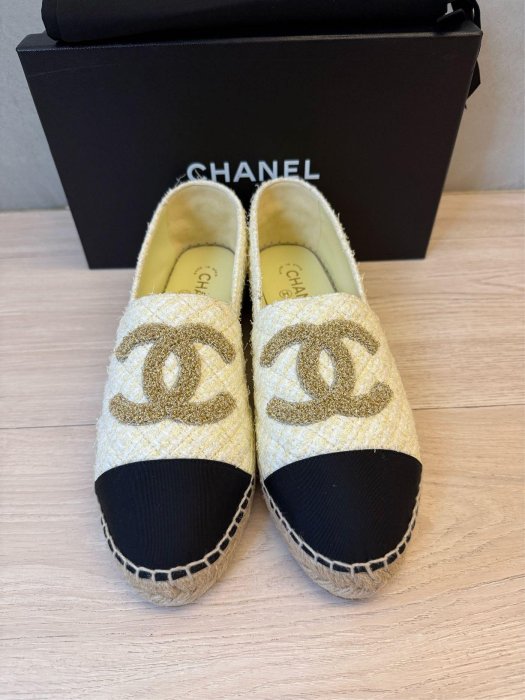 全新正品CHANEL香奈兒草編鞋-42