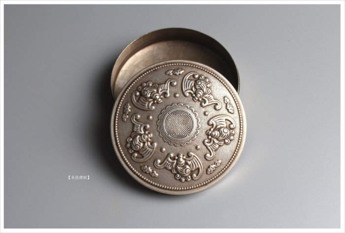 禾洛書屋】五福臨門墨盒白銅墨盒〈 鍍銀/鎏銀〉銀墨盒/胭脂盒| Yahoo拍賣