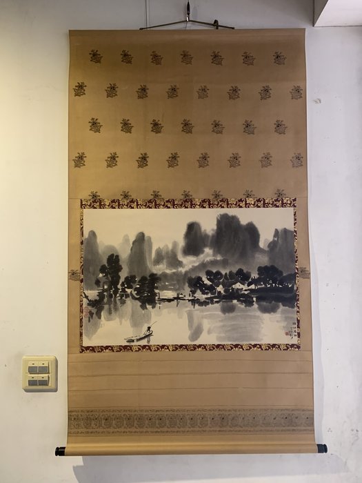 好藝號】徐悲鴻灕江春雨(水印複製畫) 精緻裱褙附箱畫心尺寸47.5