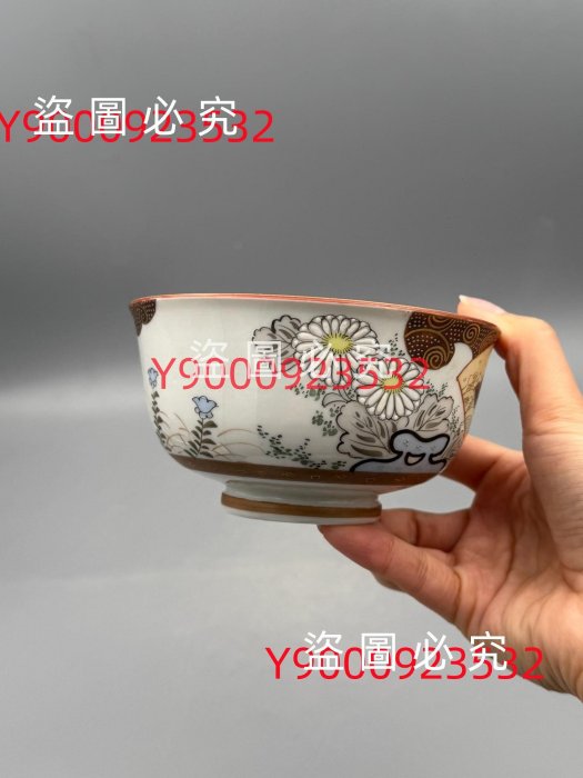 碗NO.180 日本拍回明治时期九谷烧名工上喜山作品满工满绘古董古玩老