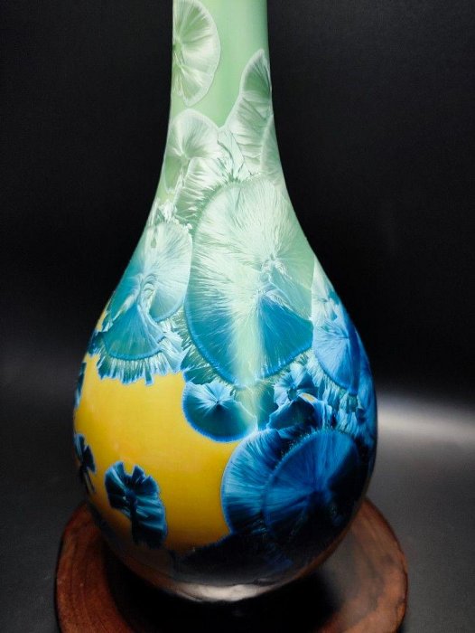 台灣窯-結晶釉高頸花瓶#02(磁器/瓷器/陶器/手工窯/手工/擺飾