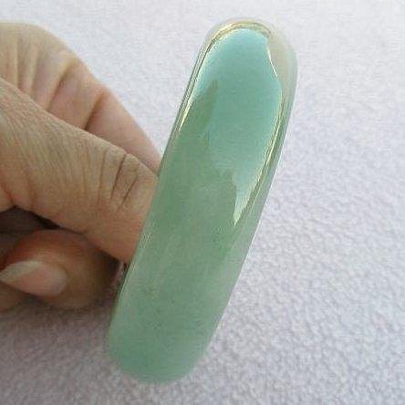 【歡喜心珠寶】【天然緬甸玉冰種油青手鐲】玉鐲圍17.8圍「B貨」提供教學樣品，超低價售出