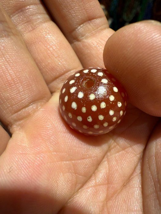 あずきちゃん瑪瑙　回文珠銀線天珠　6-12 龍眼・赤瑪瑙銀線入り天珠 – 天然石の店 ふうちゃん