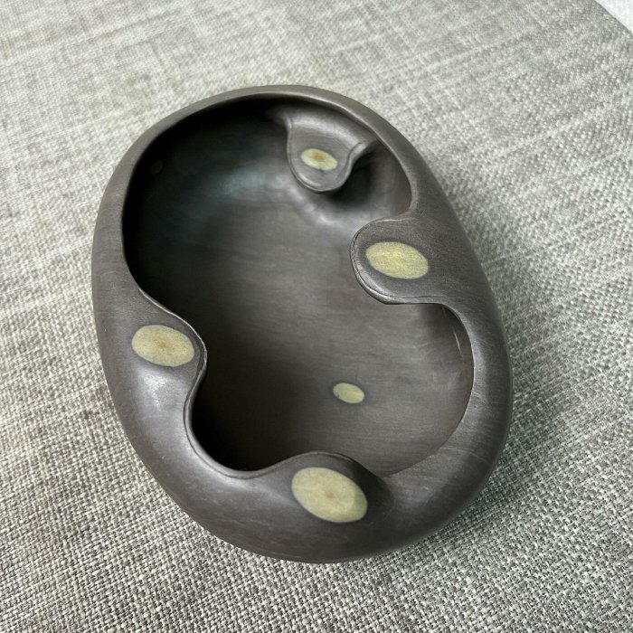 嚴選5寸梅花坑多石眼端硯筆洗，正宗肇慶文房四寶硯臺名家之作梅花坑