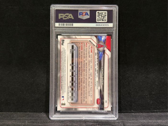 2018 Bowman Shohei Ohtani RC PSA10 天使雙刀流大谷翔平新人鑑定卡