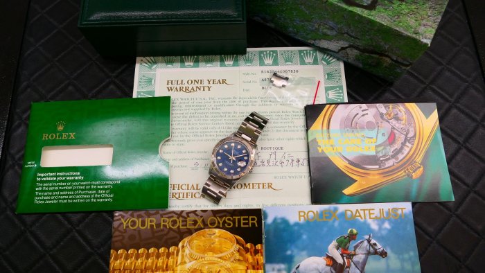 【拍賣會逸品】近新美品！1999年份ROLEX 16264方納石寶石面爬山虎！盒單全自動上鍊機械錶116264 16234 116234參考