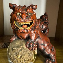 九谷須榮義獅子置物九谷焼八幡窯須栄義玉乗り獅子狛犬シーサー唐獅子