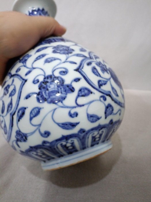 可議價海撈明宣德青花玉壺春瓶，品相以圖為準，整體保存不錯，青花發色