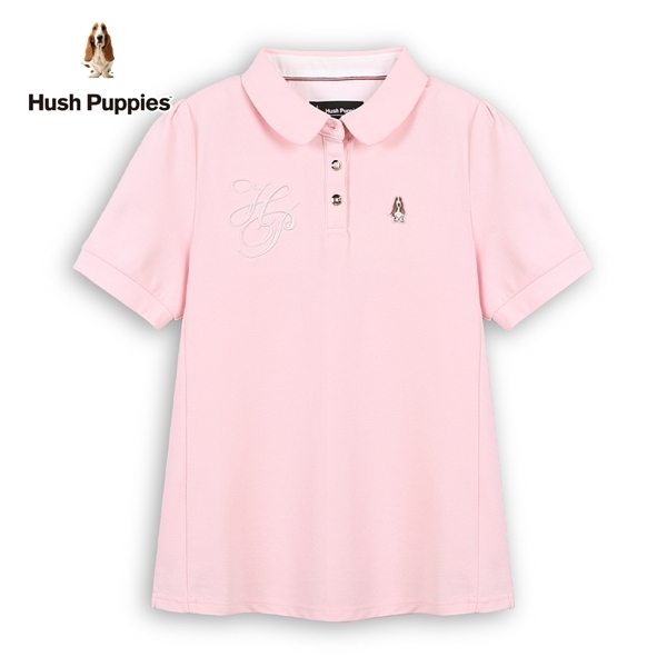 Hush Puppies POLO衫 女裝HP刺繡小狗袖打摺POLO衫