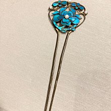 點翠銀簪  古董 清代銀鎏金點翠髮簪/古董髮簪收藏/點翠/老件/適用鑲嵌| 蝦皮購物