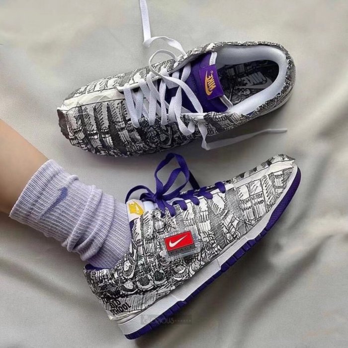 Nike Dunk Low Flip the Old School 白紫陰陽倒鉤DJ4636-100【GL代購