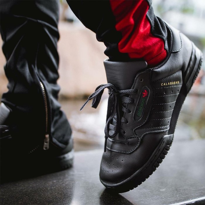 yeezy powerphase black on feet