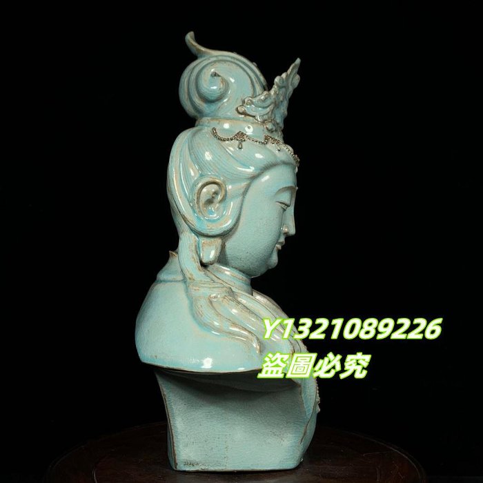 宋時代 汝窯 宋汝窯觀音像，高42直徑32cm，1300458 汝瓷官窯建窯【古玩閣