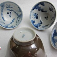 如是觀---茶具專櫃} 清中期紫金醬釉杯內繪金魚青花于字底款茶席必備4只