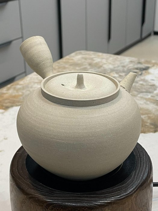 日本名家山本陶幸，手作白泥壺，白泥涼爐煮茶爐燒水爐名家陶幸作，橫手
