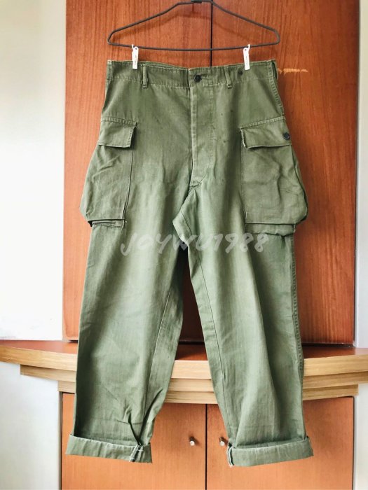 WW2 40s 美軍公發M-43 HBT trousers 人字紋自用老品P44 | Yahoo拍賣