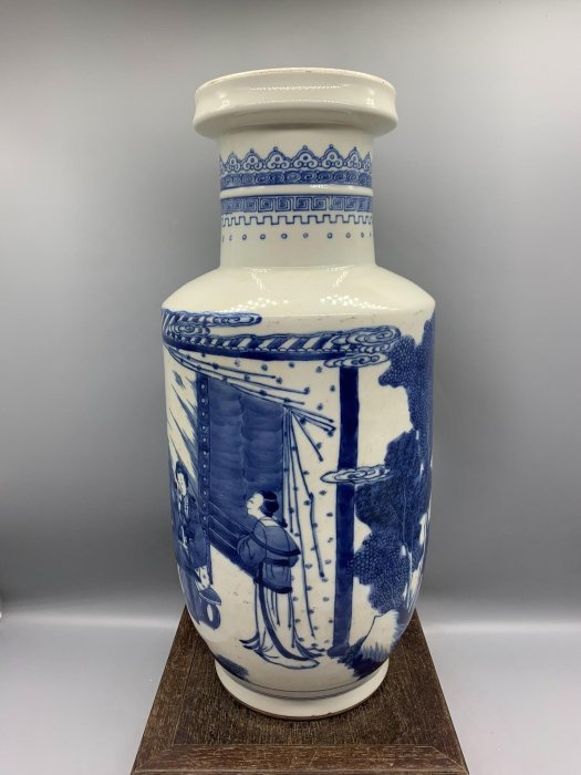 康熙年制青花人物故事棒槌瓶嚴選古瓷收藏品老物件瓷器青花瓷古董