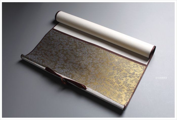 禾洛書屋】空白卷軸/掛軸〈無邊四尺四開/畫心32×68cm〉全绫精装裱(三色