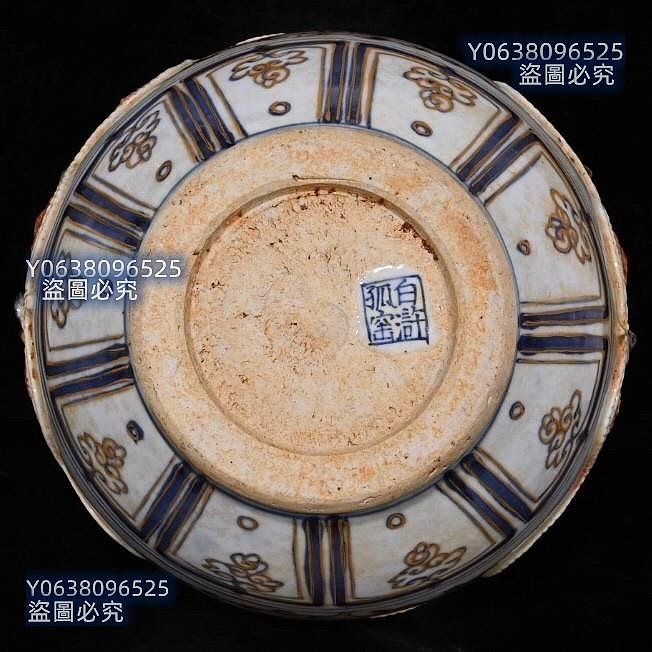 代白滸孤窯青花釉裡紅描金雕刻捏花玉壺春瓶（35×21cm）5001419 青花