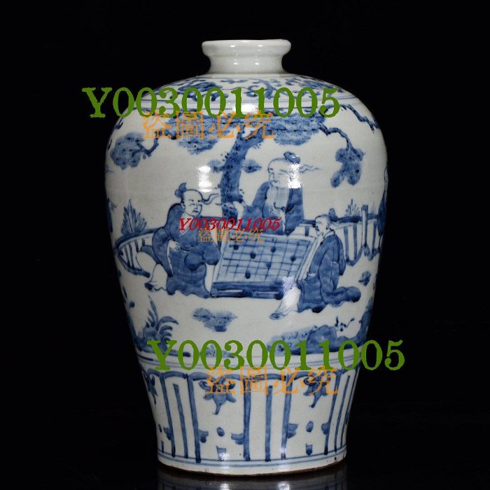 明空白期珍藏品青花人物紋梅瓶，5*33*30，梅瓶32*20m1800860