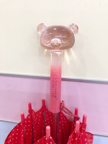 【震撼精品百貨】Rilakkuma San-X 拉拉熊懶懶熊~拉拉熊 RILAKKUMA雨晴兼用直立傘-紅(55CM)#54700