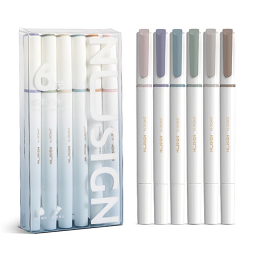 得力Deli NU SIGN雙頭螢光筆/NS701-1/和風系/6支組