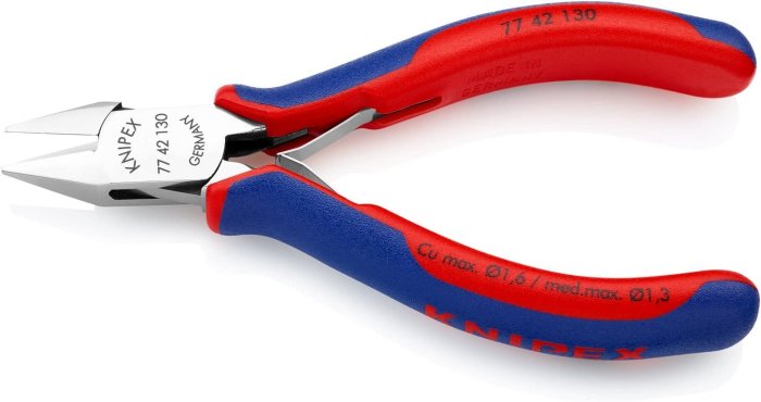 【美德工具】KNIPEX 77 42 130雙料舒適手柄精密電子斜口鉗(帶自動復位) | Yahoo拍賣