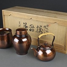 茶太初] 日本英純堂錘起銅器桃山古色3件套同箱| Yahoo拍賣