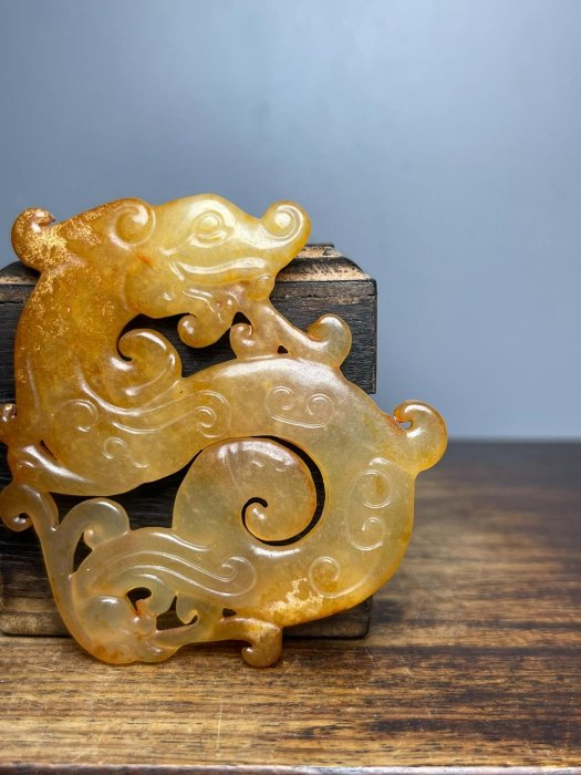 嚴選漢代龍鳳玉佩，老玉精雕古玩推薦，工藝珍藏佳品，實物對比保證漢代