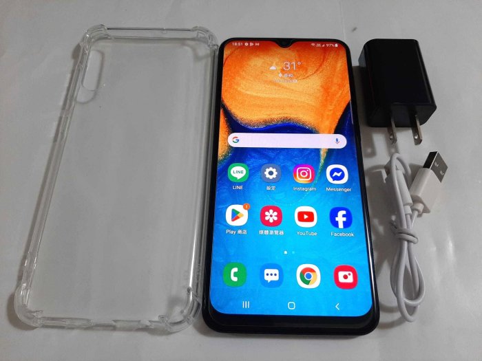 二手良品螢幕無刮傷 SAMSUNG Galaxy A20 6.4吋 安卓11 雙鏡頭 指紋辨識 只要1400