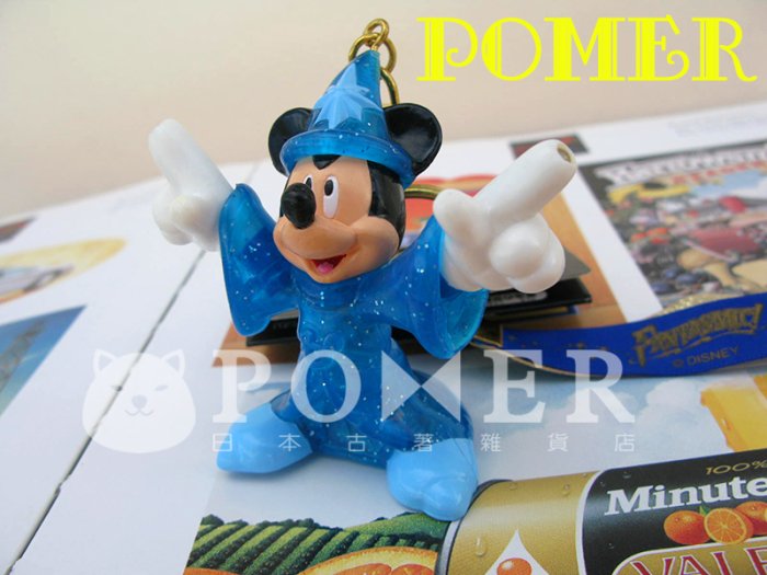 ☆POMER☆日本東京迪士尼海洋樂園 絕版正品 米奇 幻想曲 魔法師 巫師 手指 發光 發亮 燈光 燈飾 鑰匙圈 吊飾