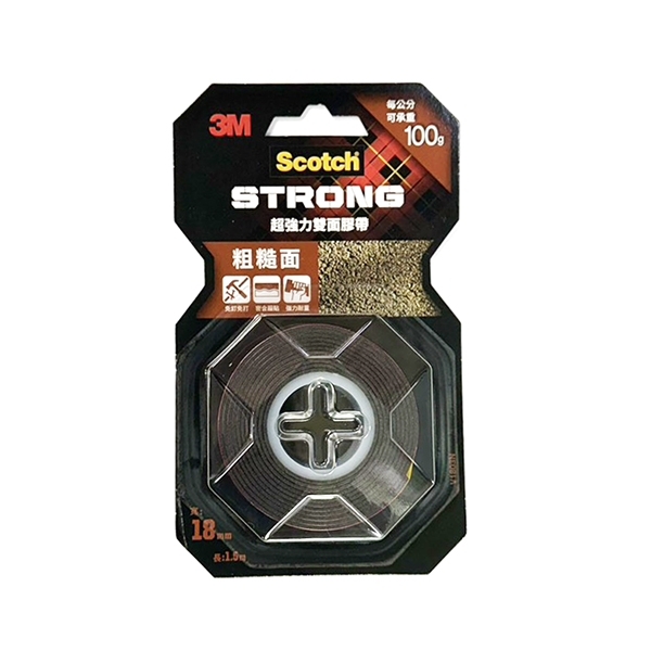 3M™ Scotch® 思高牌 V1803N 粗糙面專用VHB™超強力雙面膠帶 壓克力膠帶 強力泡棉膠18mm×1.5m