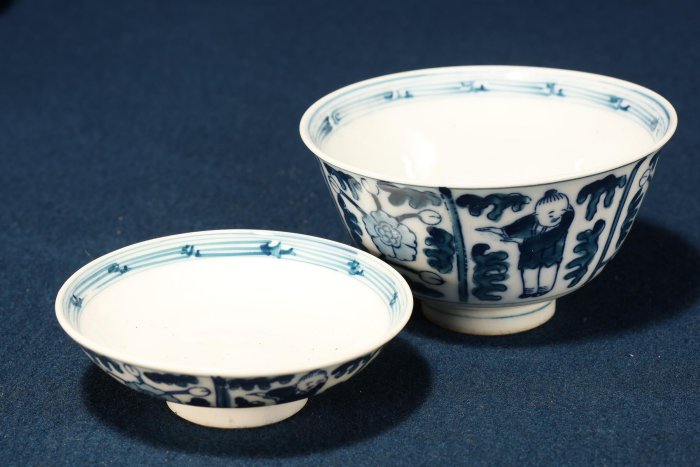 9/19結標日本青花纏枝蓮蓋茶盞一套ADI0169 -茶道具侘寂日本茶道品茶