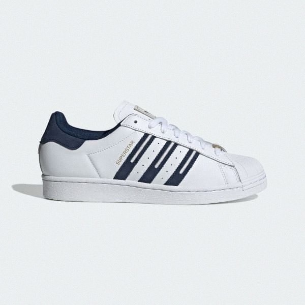 ADIDAS 休閒鞋 SUPERSTAR 白藍 金扣 貝殼頭 復古 男 ID1373