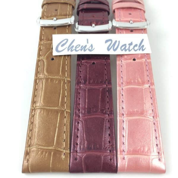 【錶帶家】 22mm 20mm 18mm『品質嚴選』LIMA 義大利進口頂級牛皮錶帶珍珠光感鱷魚紋真皮錶帶金扣賣場