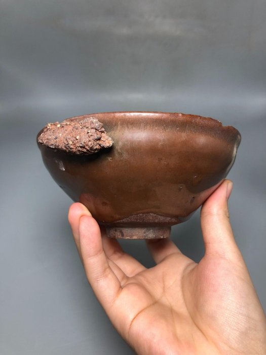 宋朝建盞柿紅釉茶碗稀有供御款口徑13.2厘米高6.3厘米建窯宋瓷宋代瓷器