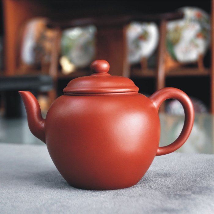 宜興茶壺工藝師/高婷老師【玉亭壺】大紅袍朱泥《百壺堂》T040702