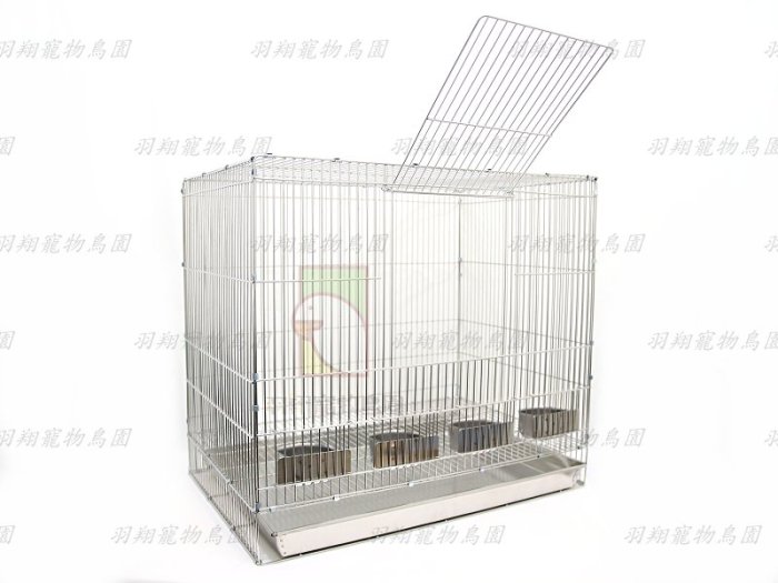 304不鏽鋼兩尺加高鳥籠(自組式)+木棍+壓克力九官杯+塑膠便盤/羽翔寵物