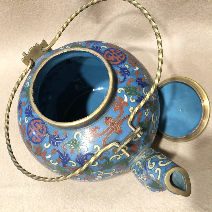中国景泰藍掐絲 琺瑯茶壺時代品 中国景泰藍掐絲琺瑯茶壺 時代品 - メルカリ