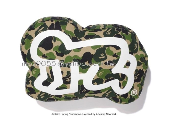 A BATHING APE BAPE APEE 美國新普普藝術家KEITH HARING 綠迷彩抱枕