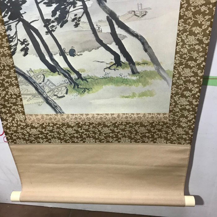 藏舊尋寶屋】老日本落款名巨匠畫家川合玉堂作「松籟濤声」畫軸